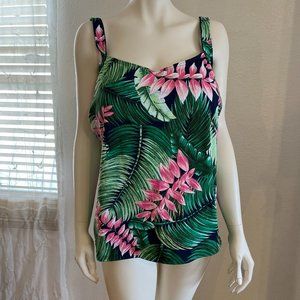 Land's End Woman's Hawaiian Swim Top  Sz 18